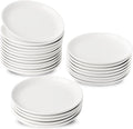 25 Piece Ceramic Appetizer Plates 5.6 in - Classic White Set
