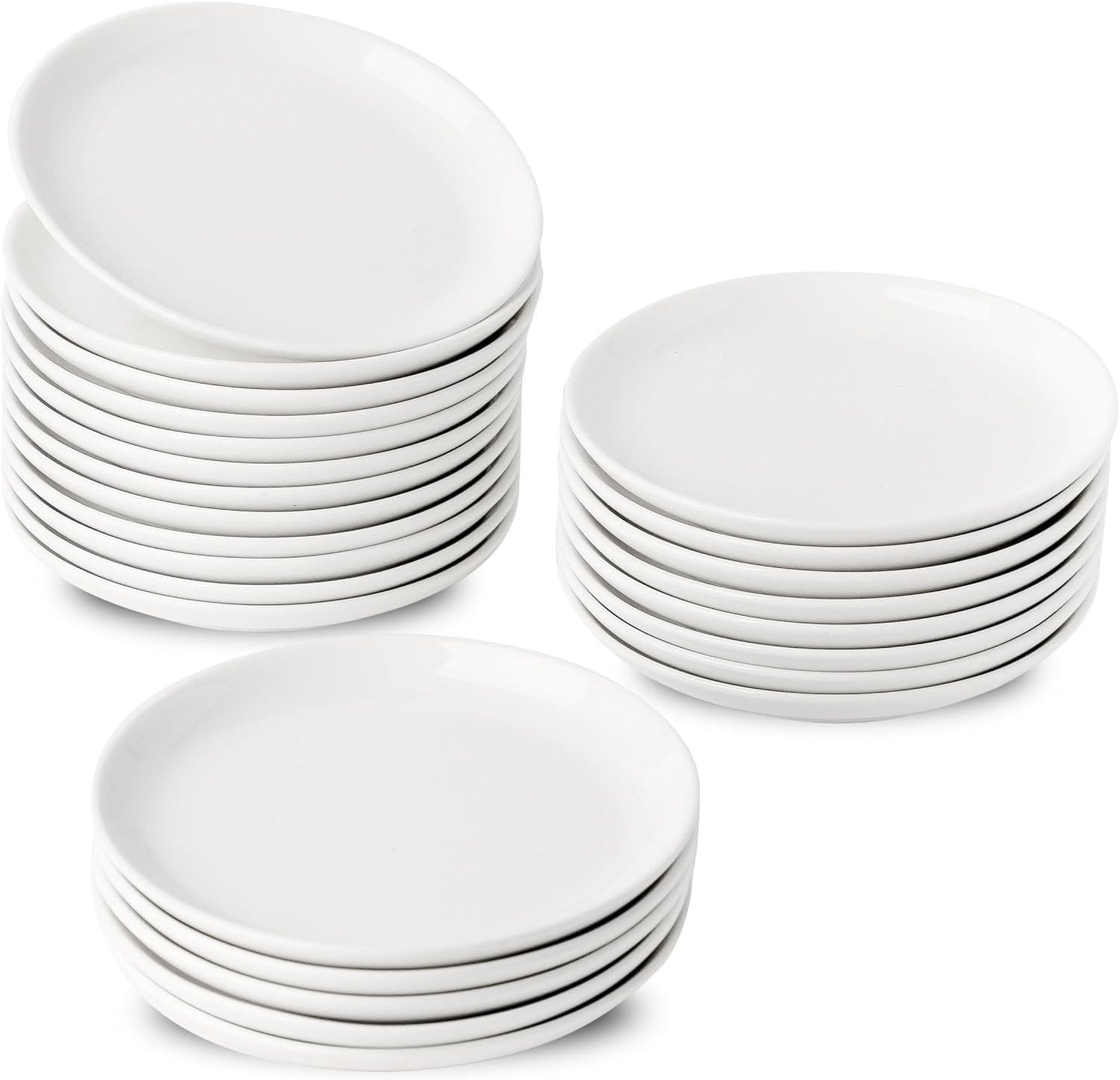 25 Piece Ceramic Appetizer Plates Set - Elegant Small Plates