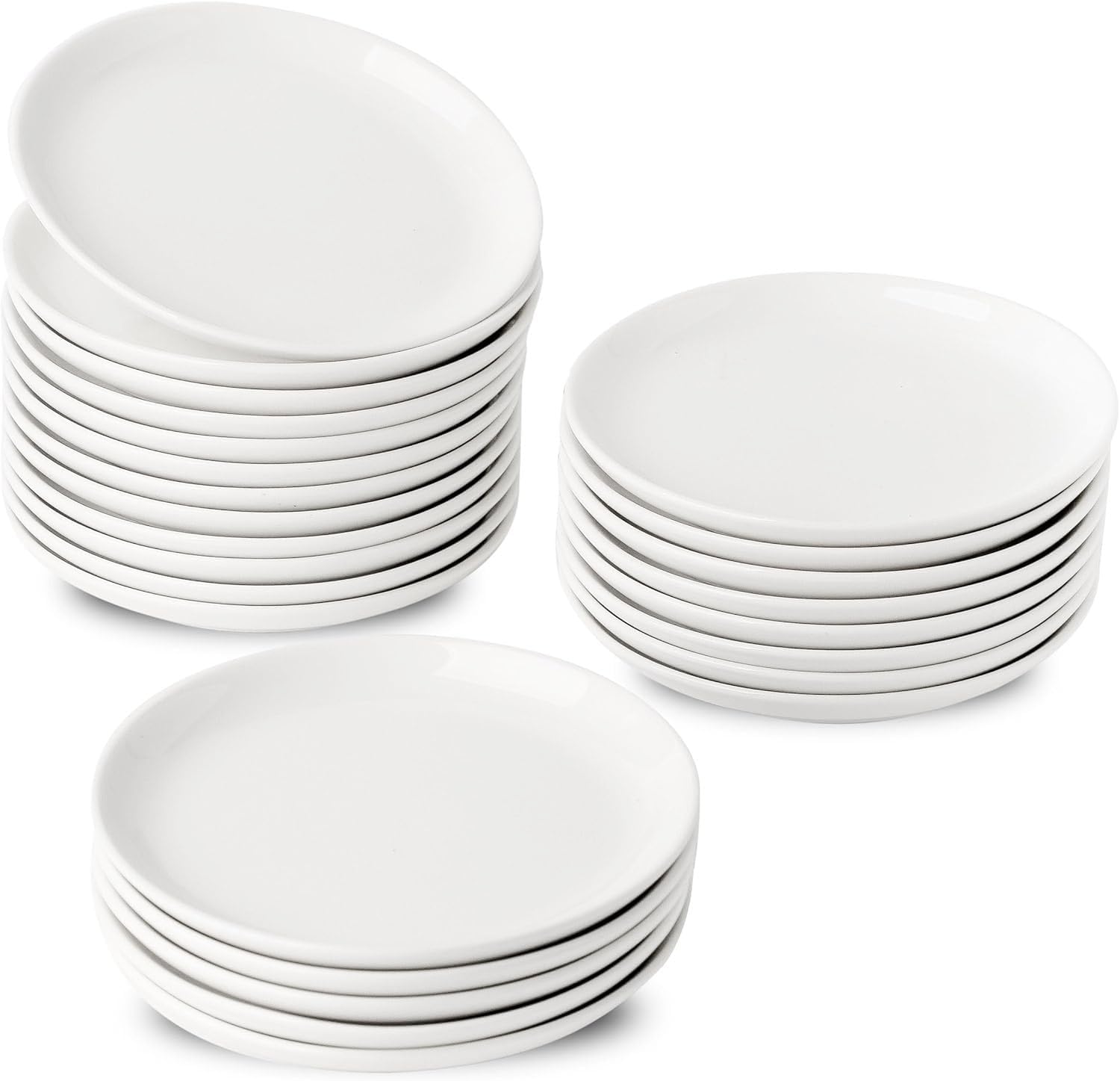 25 Piece Ceramic Appetizer Plates Set - Elegant Small Plates