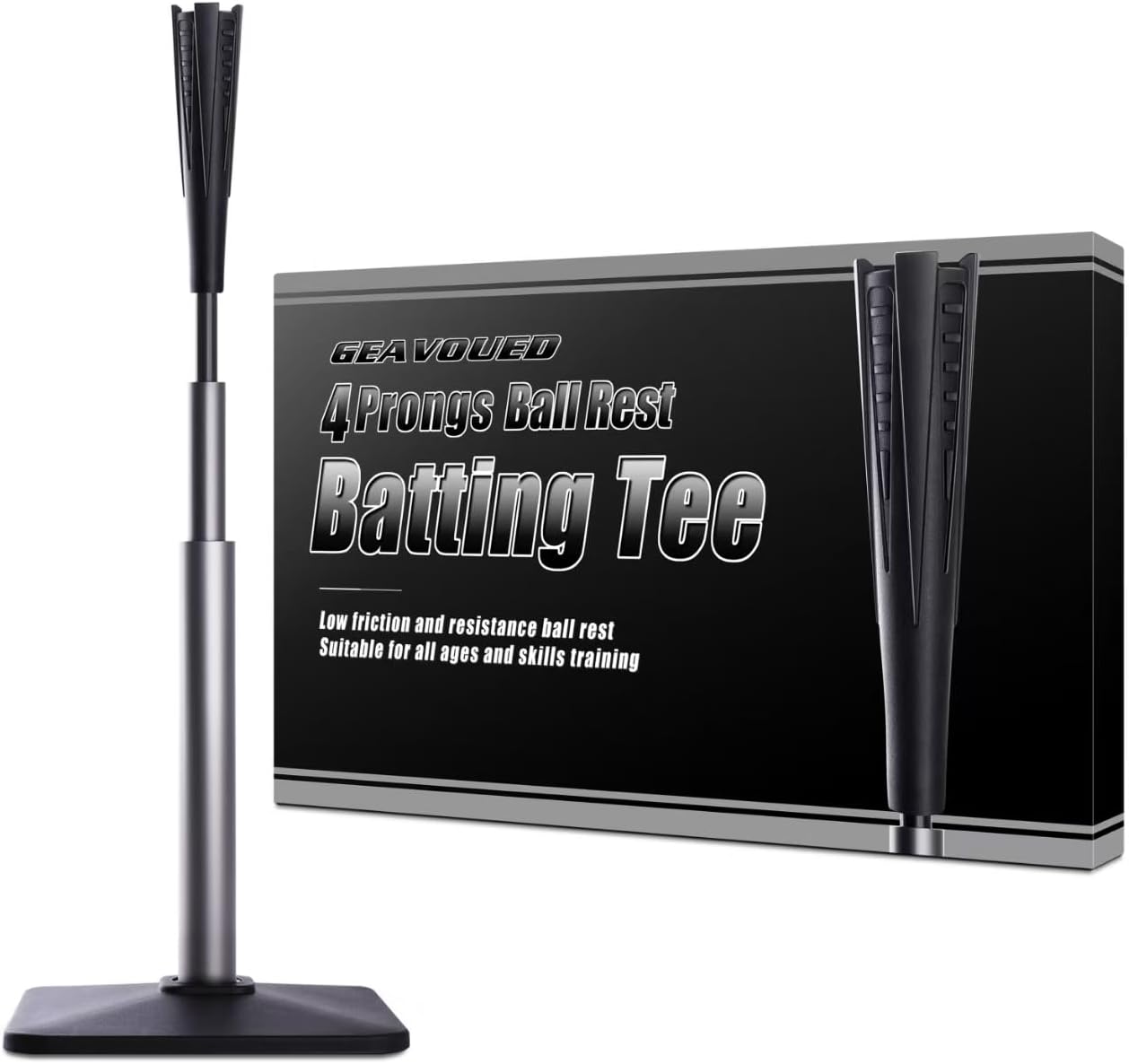 4-Prongs Ball Rest Batting Tee for Baseball and Softball Training