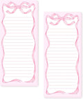 Pink Bow Magnetic Notepads 2-Pack - Charming Fridge Memo Pads