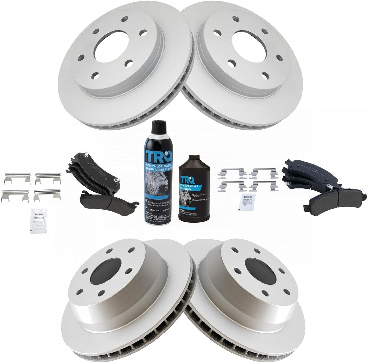 TRQ Front & Rear Brake Pad & Rotor Kit for 02-06 Avalanche