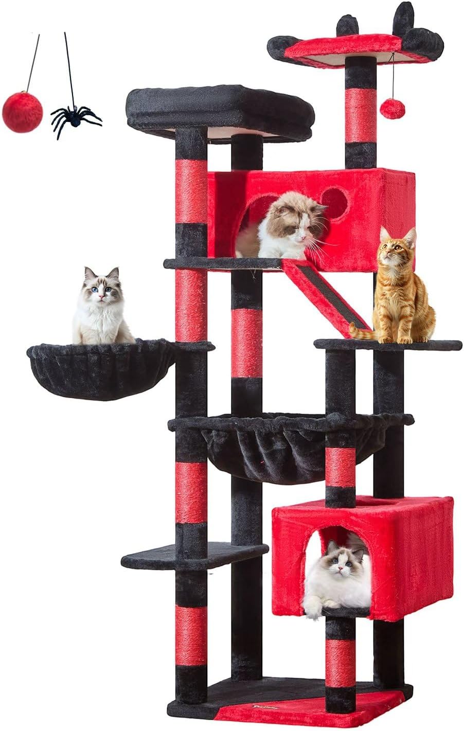 Taoqimiao Gothic Cat Tree 71-Inch Multi-Level Cat Condo