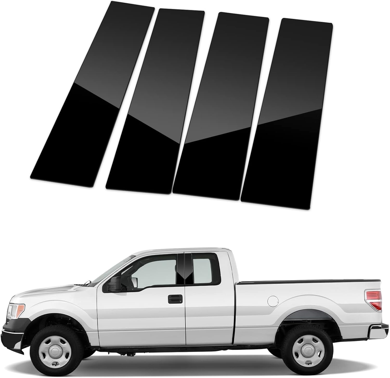 ACLONG Pillar Posts Door Window Trim for Ford F-150 Super Cab