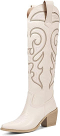 Stylish Knee High Cowgirl Boots for Women with Rhinestones