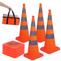 36 in Collapsible Traffic Safety Cones 4 Pack - Compact Storage