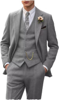 Classic Herringbone Tuxedo Set for Men in Slim Fit Retro Design