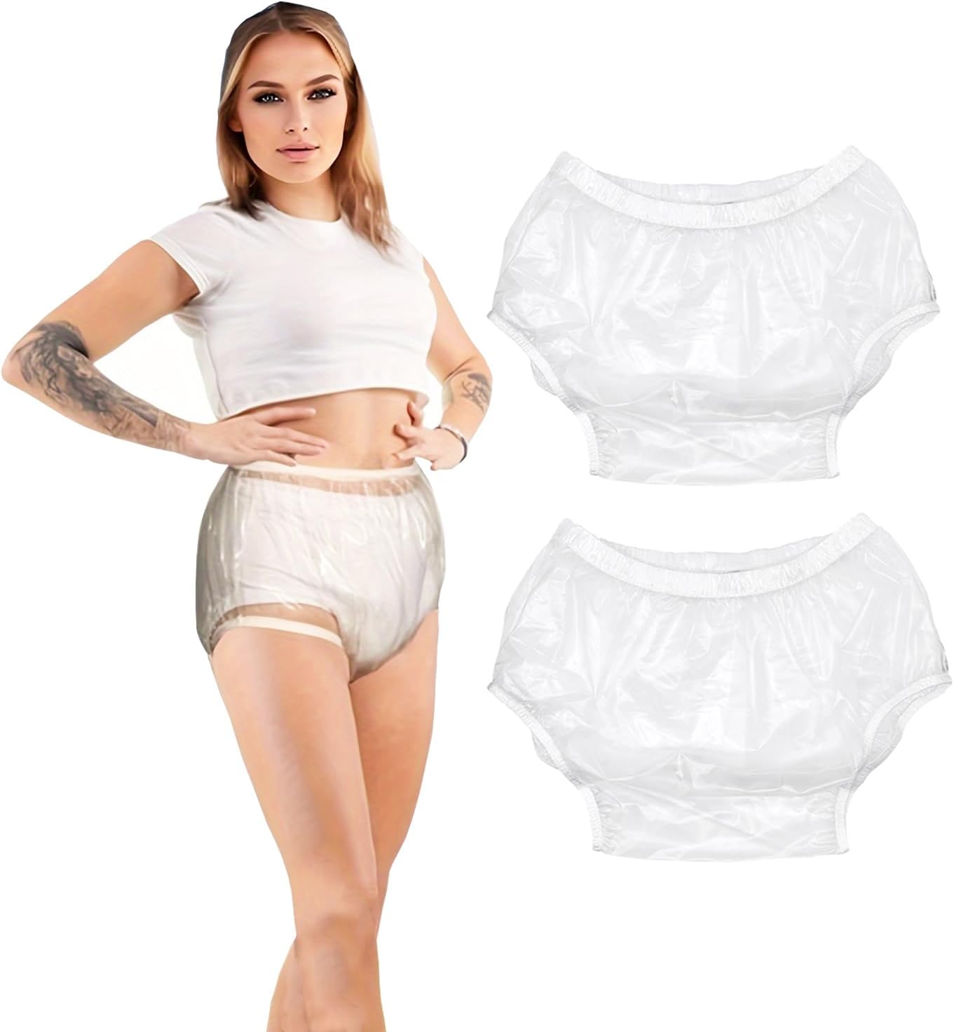 2-Pack XL Adult Leakproof Plastic Pants by KETUOXUN
