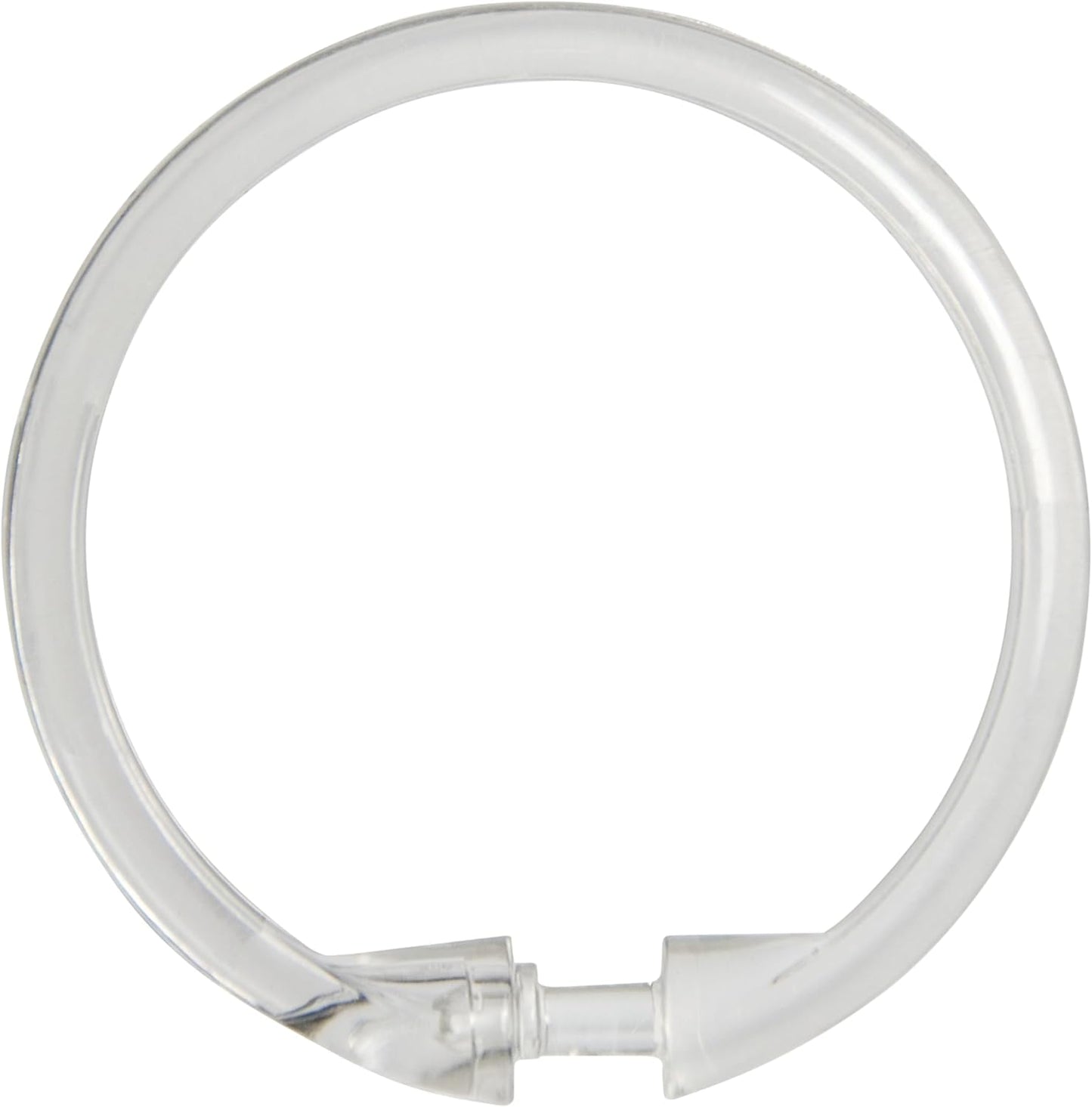 Kenney Clear Shower Curtain Rings x12: Rust-Proof Snap Closure