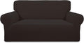 PureFit Stretch Loveseat Sofa Slipcover - Non Slip Chocolate