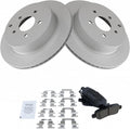 TRQ Rear Ceramic Disc Brake Pads & G-Coated Rotors Kit - Reliable Rear