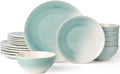 Famiware Glacier Dinnerware Set for 6 - Handcrafted Stoneware