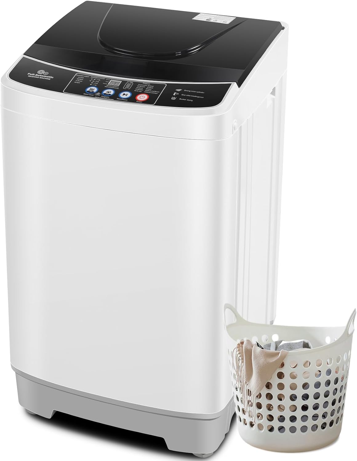 Nictemaw 15.6Lbs Portable Washing Machine: 10 Programs, 8 Water Levels - Compact & Powerful!