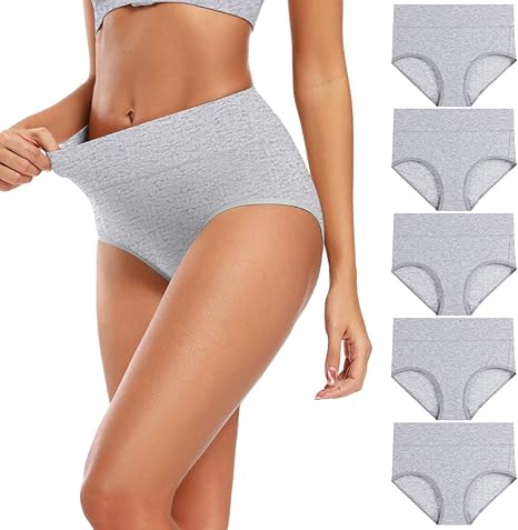 Molasus Women's Cotton Underwear High Waisted Full Coverage Panties