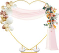 7FT Metal Heart Arch Wedding Backdrop Stand - Gold Heart Shape