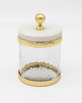 Godinger Marble Gold Band Glass Canister 4x4 - Elegant Food Storage