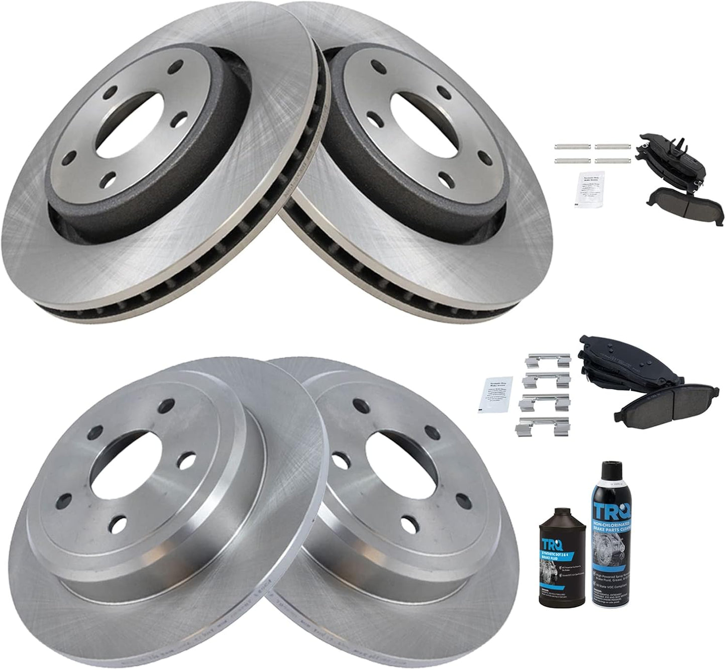 TRQ Brake Pad & Rotor Kit for 2006-2010 Jeep Commander