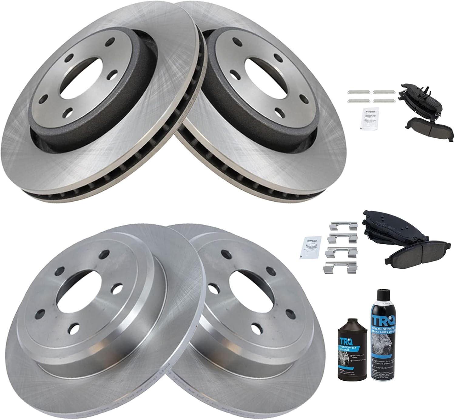 TRQ Brake Pad & Rotor Kit for 2006-2010 Jeep Commander