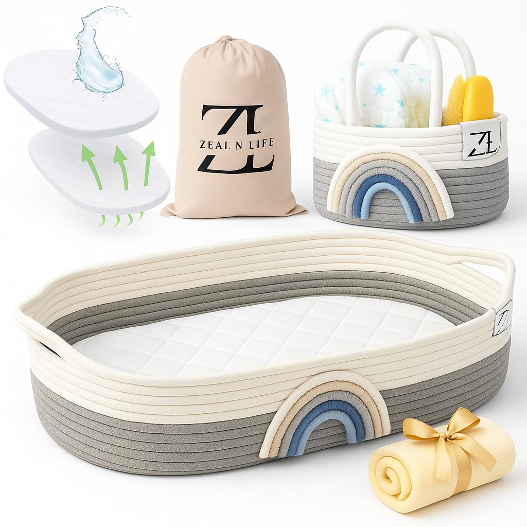 ZEAL'N LIFE Baby Changing Basket Set for Effortless Diaper Changes
