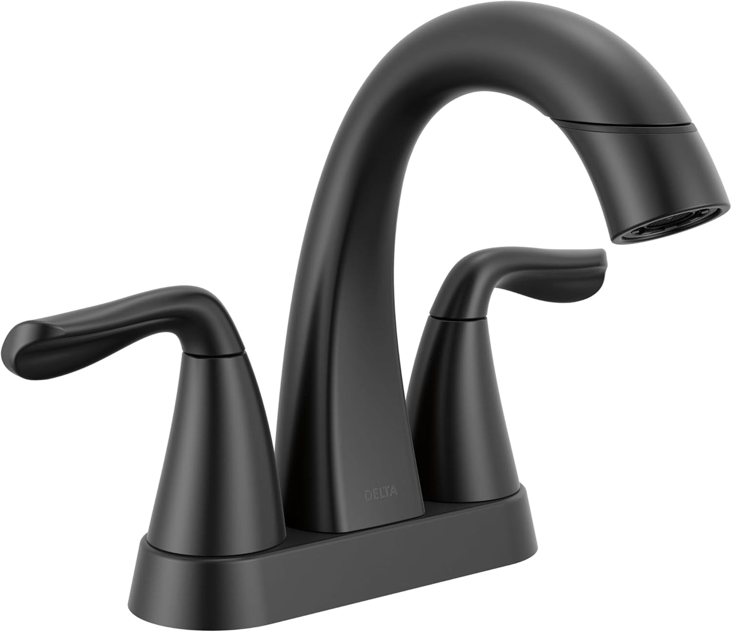 Delta Arvo Matte Black Bathroom Faucet with Pull Down Sprayer