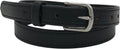 Black Amish Handmade Leather Dress Belt Plain Stitched 1 in - Classic