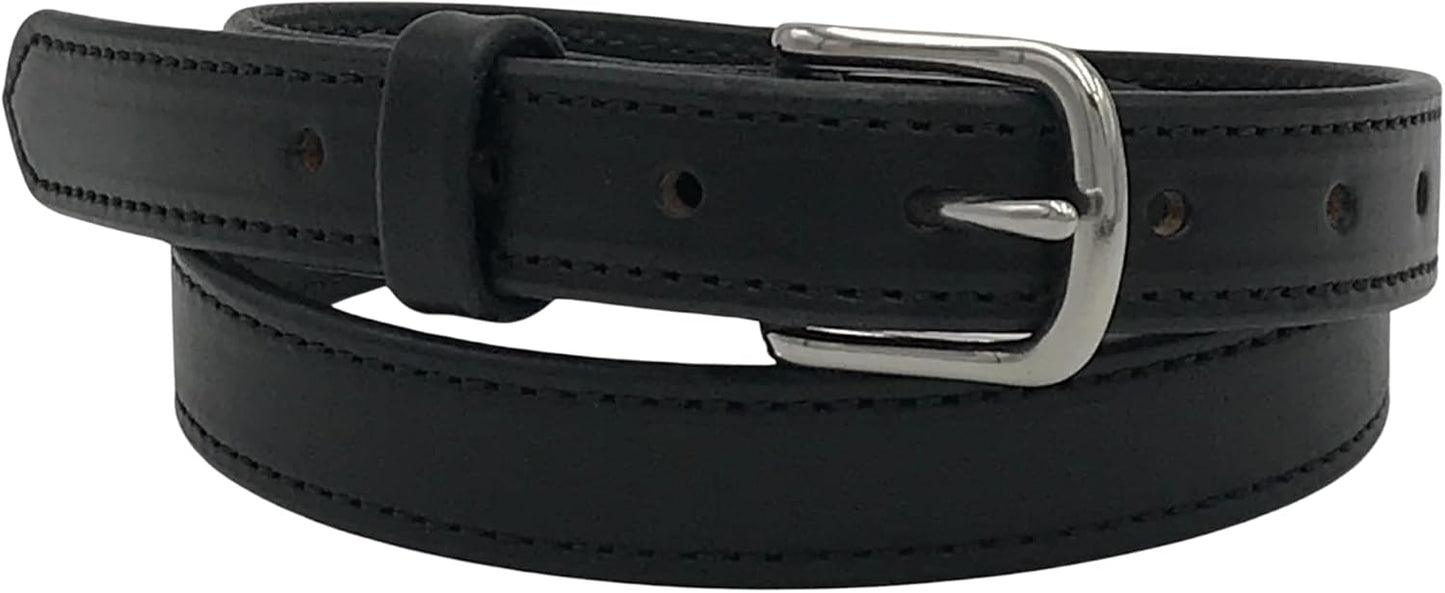 Black Amish Handmade Leather Dress Belt for Stylish Elegance
