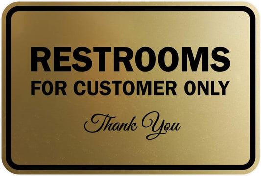 Classic Framed Restrooms for Customers Sign - Small 10 Pack