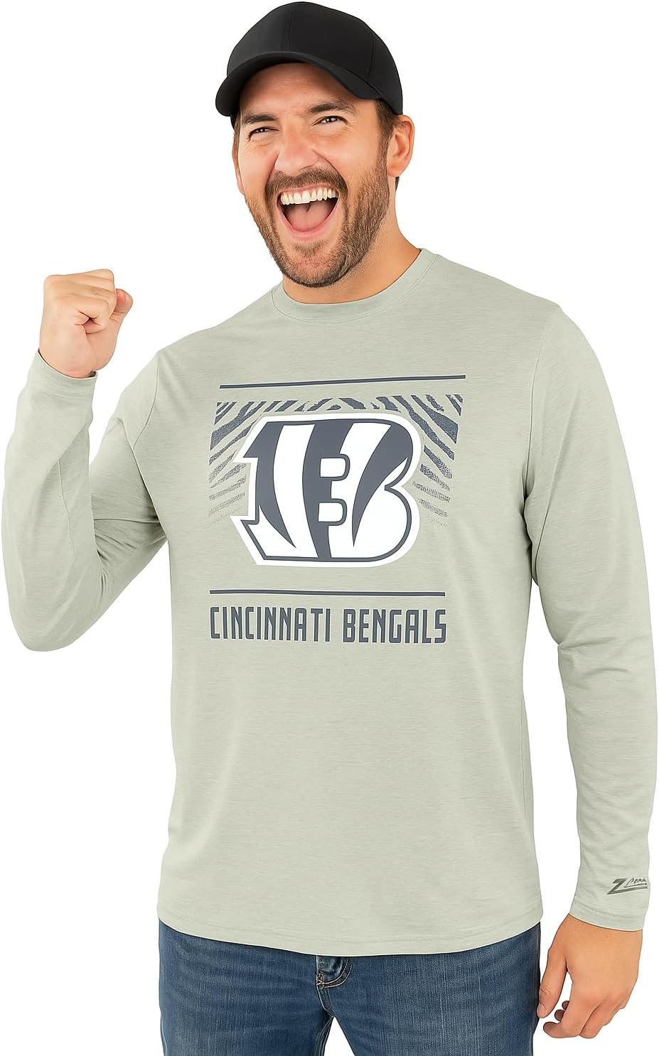 Zubaz NFL Men's Long Sleeve Team Graphic T-Shirt for Fans