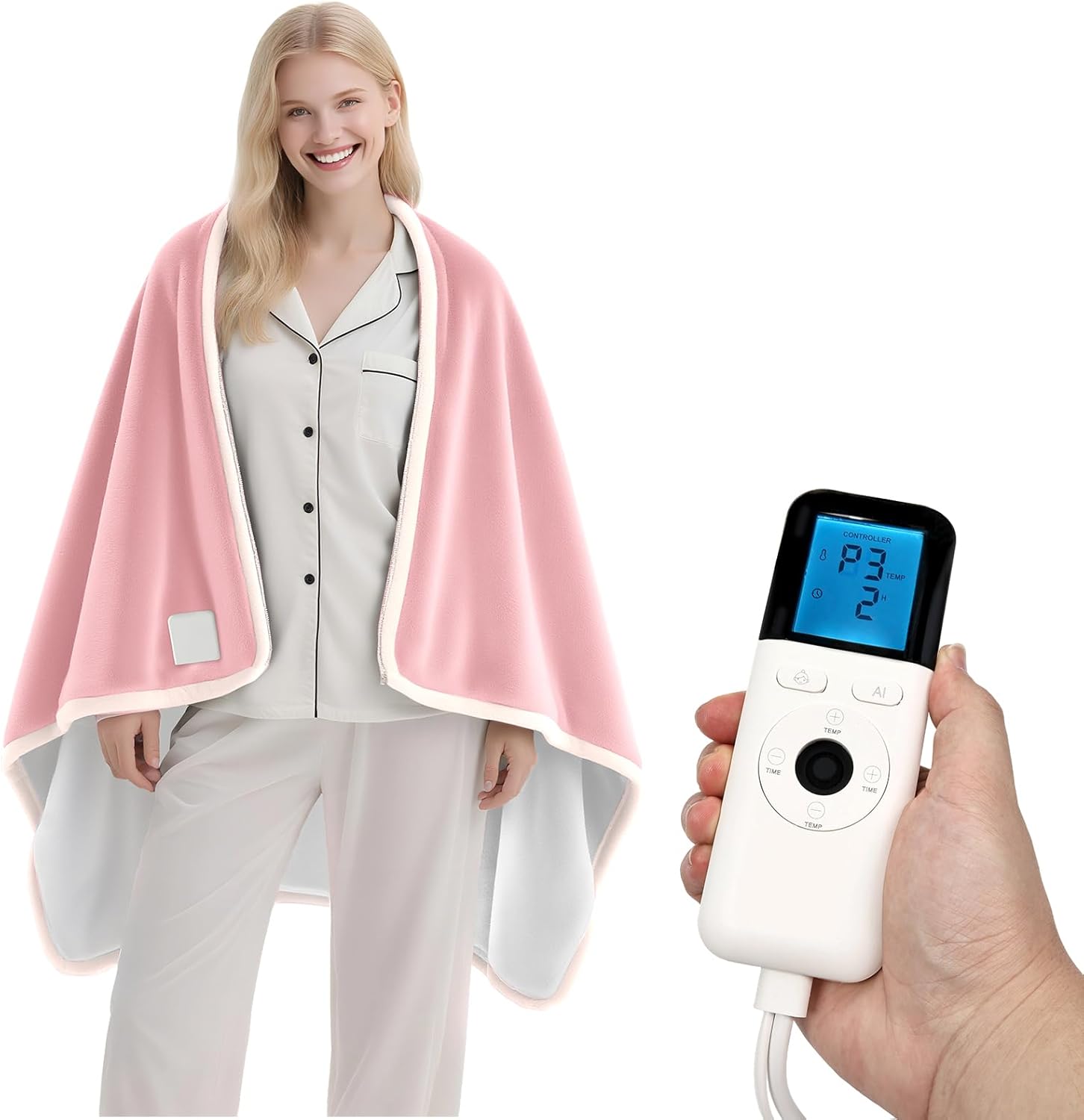 Heated Wearable Shawl for Cozy Comfort and Pain Relief