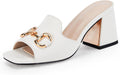gihubafuil Women's Chunky Heel Peep Toe Mules - Comfortable Style Made