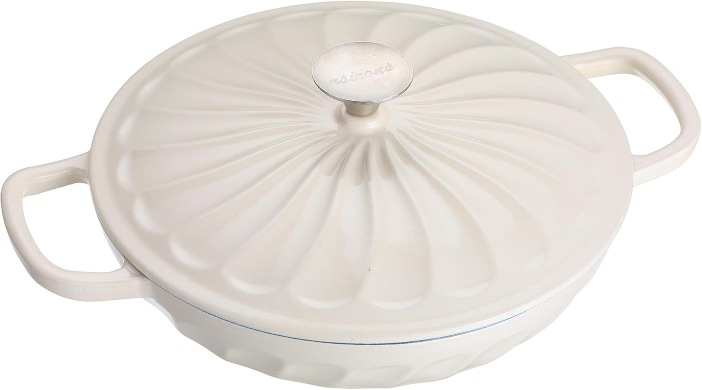 Enameled Cast Iron Braiser for Delicious Meals and Serving