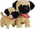 WEofferwhatYOUwant Pug Daddy & Pug Puppy Plush Electronic Dogs