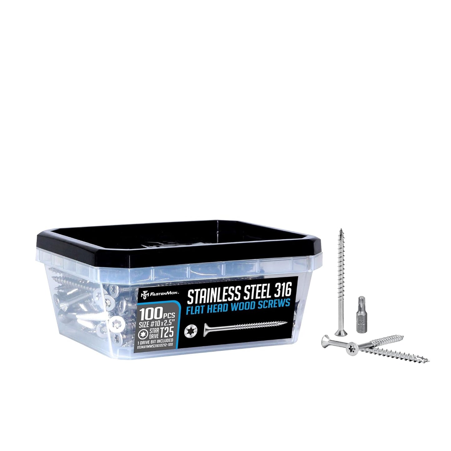 FastenMon Marine Grade Stainless Steel Wood Screws for Decks