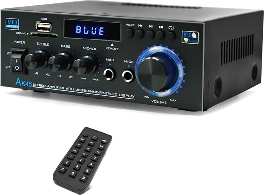 AK45 Stereo Home Audio Amplifier with Bluetooth 5.0 Receiver