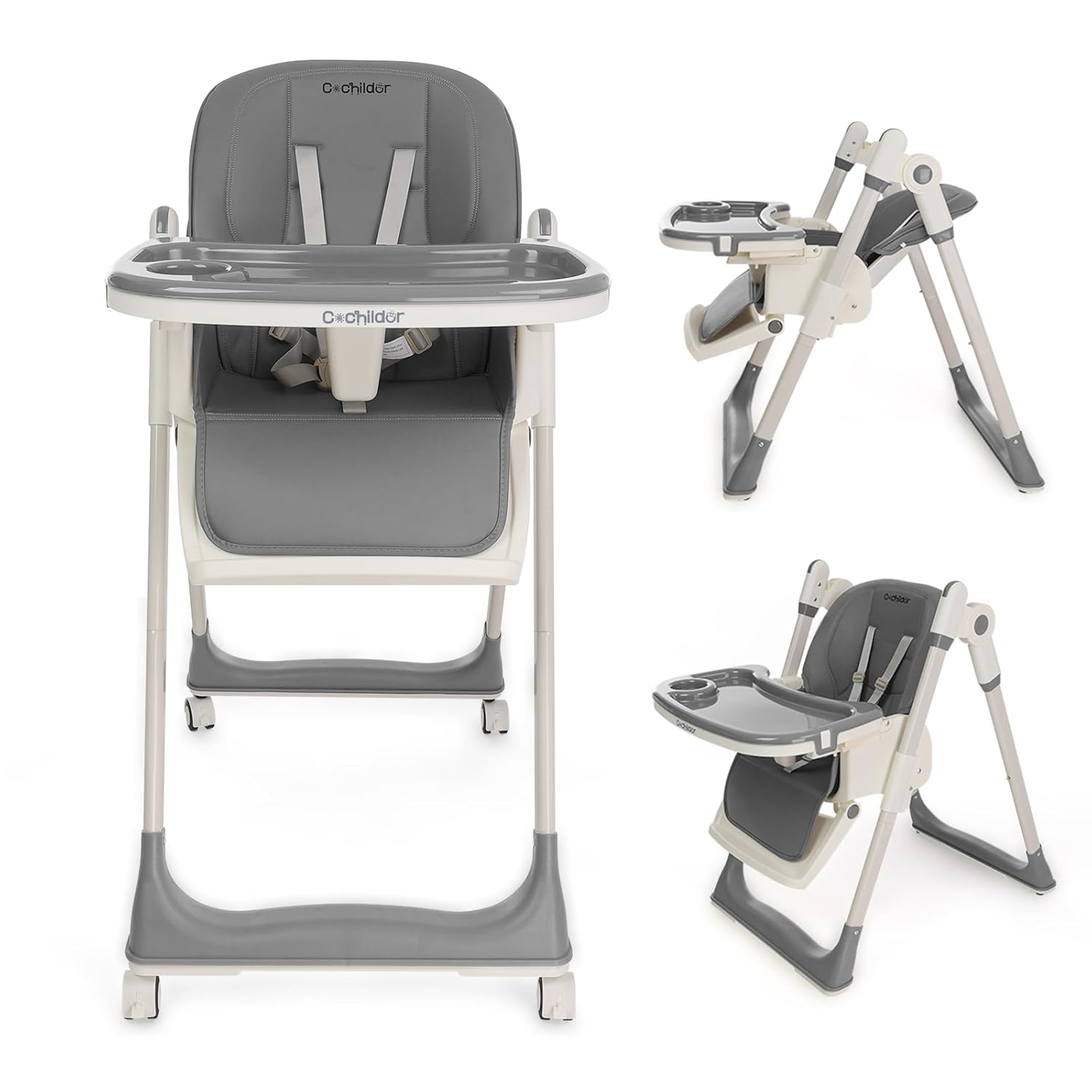 3-in-1 Foldable High Chair for Babies & Toddlers with Safety