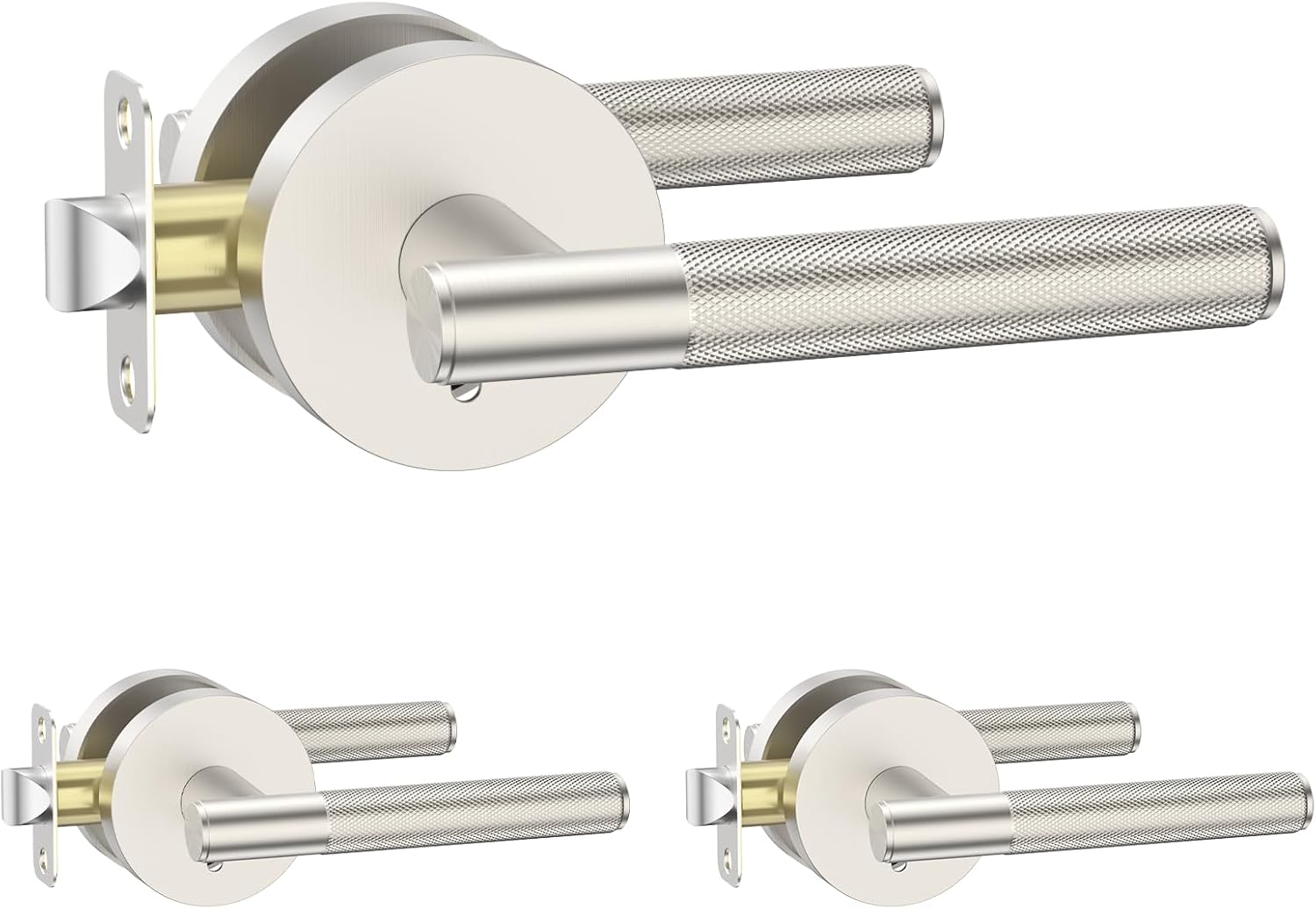 Knurled Privacy Door Handles for Bedroom or Bathroom Use