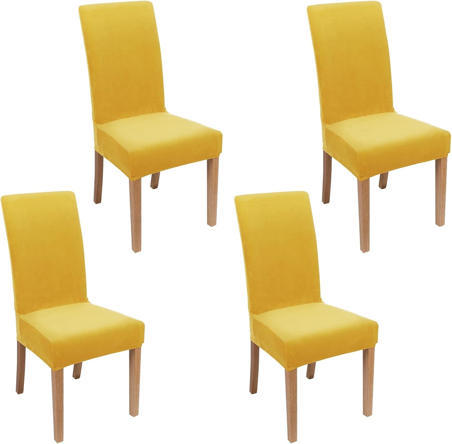 Smiry Velvet Stretch Chair Covers for Dining Room Set of 4