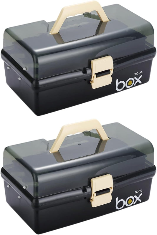 2PCS 12ft' Three-Layer Clear Plastic Storage Box for Organizing