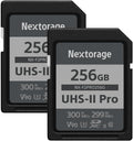 Nextorage 256GB SDXC UHS-II V90 SD Card 2-Pack - Fast 4K/8K Storage