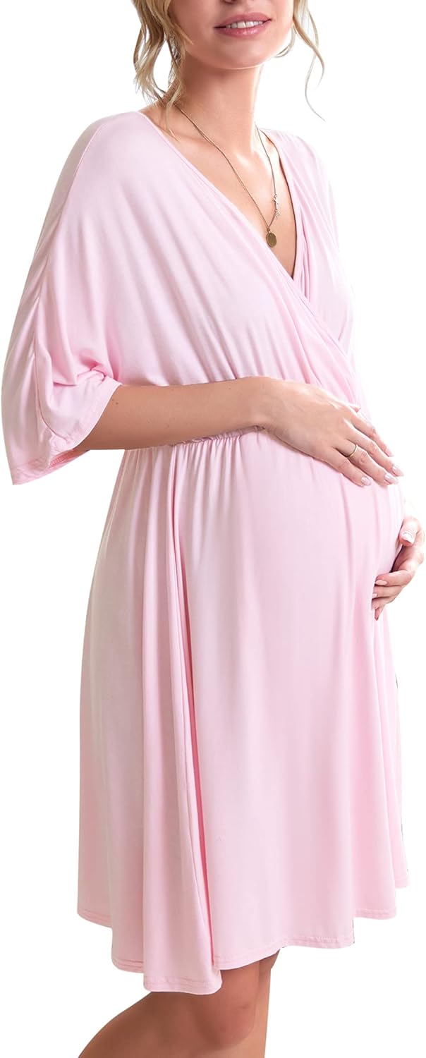Ekouaer 3 in 1 Labor Delivery Hospital Gown for Maternity