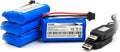 7.4V 1500mAh Li-ion RC Boat Battery (4-Pack) - High Power