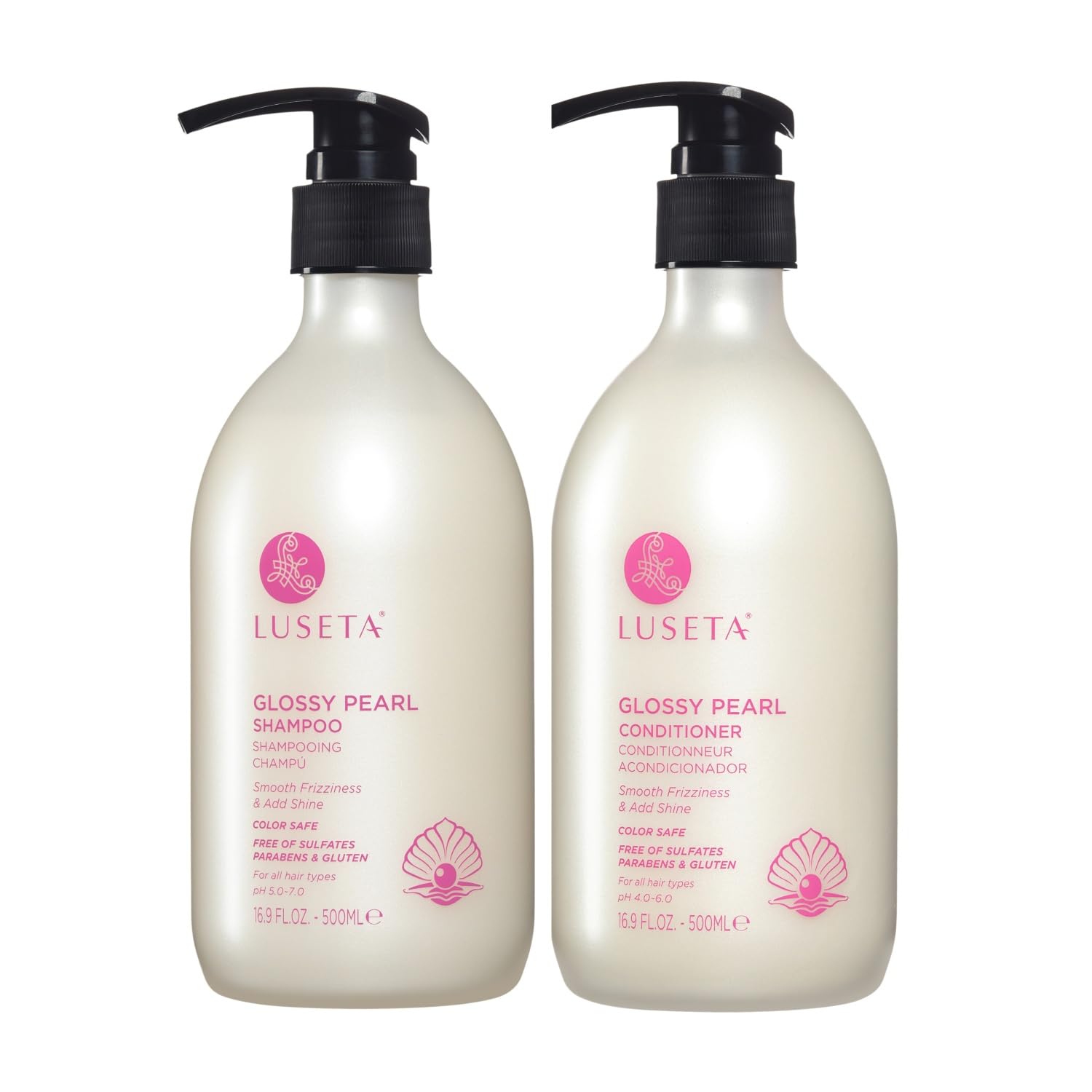Luseta Glossy Pearl Shampoo and Conditioner Set for Smooth Hair