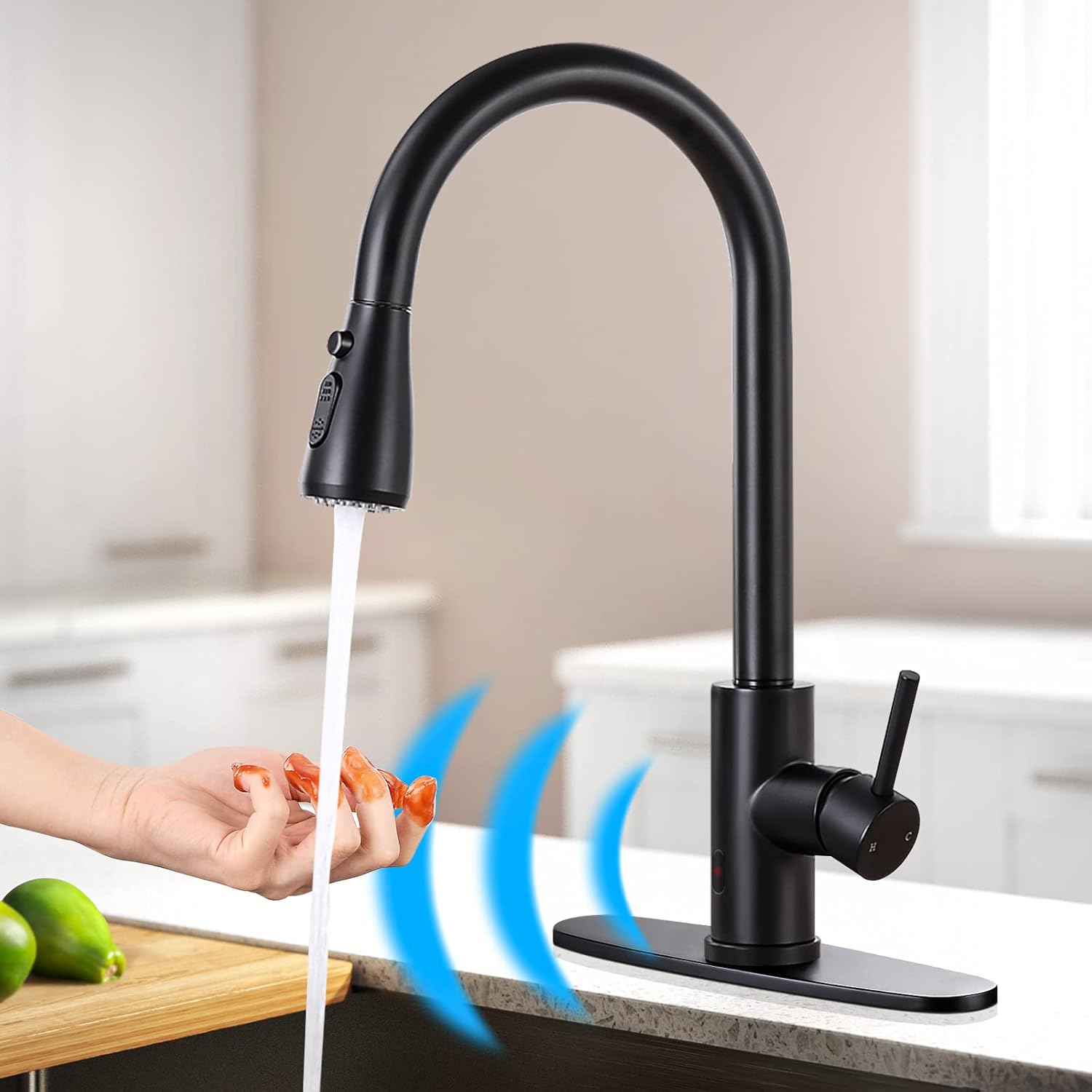 Qomolangma Touchless Kitchen Faucet with Pull Down Sprayer