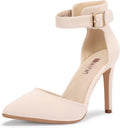 Women's 4in Stiletto Ankle Strap Pumps - Dressy Pointed Closed Toe