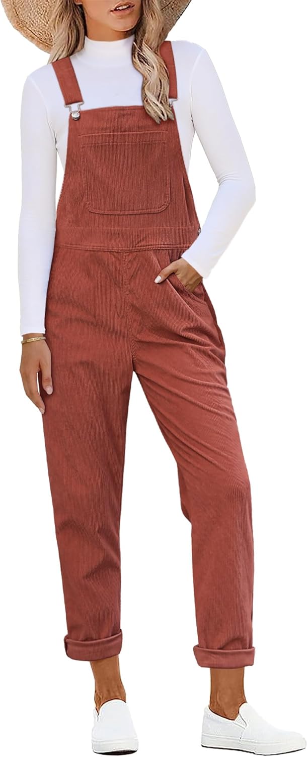 Luvamia Corduroy Overalls for Women with Adjustable Straps