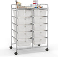 10 Drawers Rolling Cart Organizer - Compact Storage Cart for Crafts