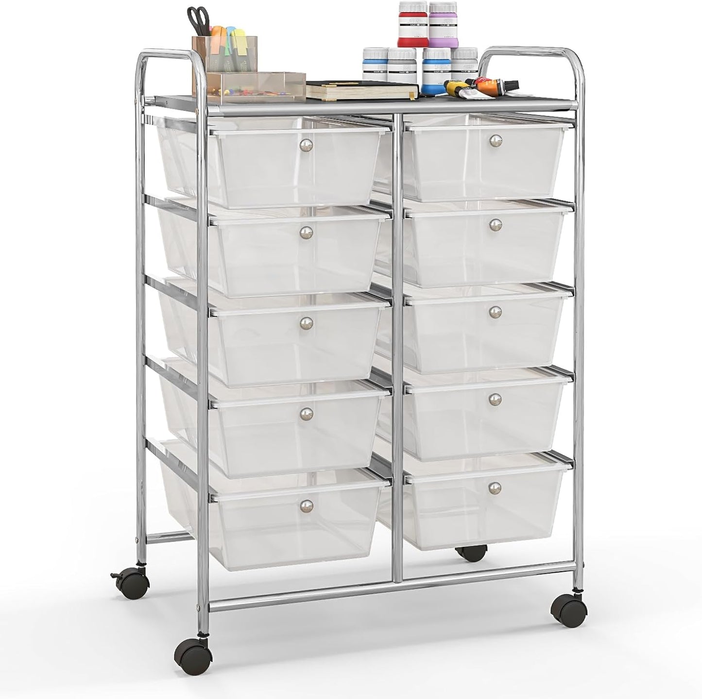 Giantex 10 Drawers Rolling Cart for Classroom and Home Storage