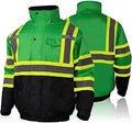 High Visibility Safety Bomber Jacket with Fleece Liner - Waterproof