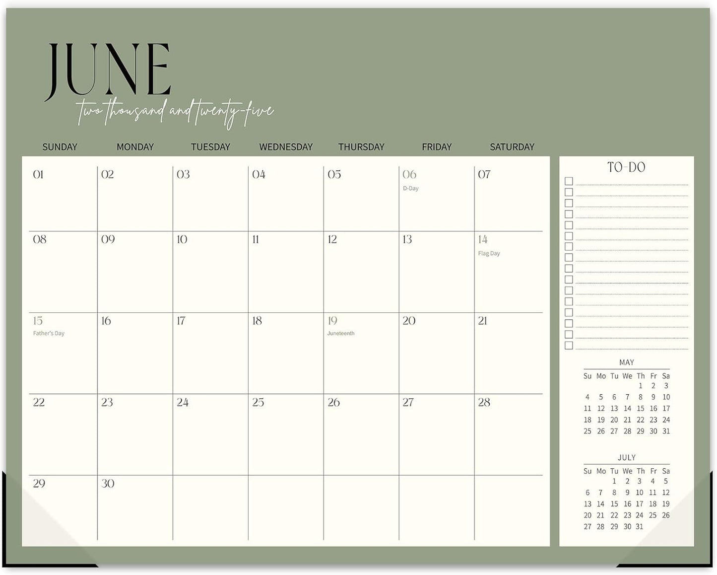 GuassLee 2025-2026 19-Month Desk Calendar, Monthly Planner for Organizing