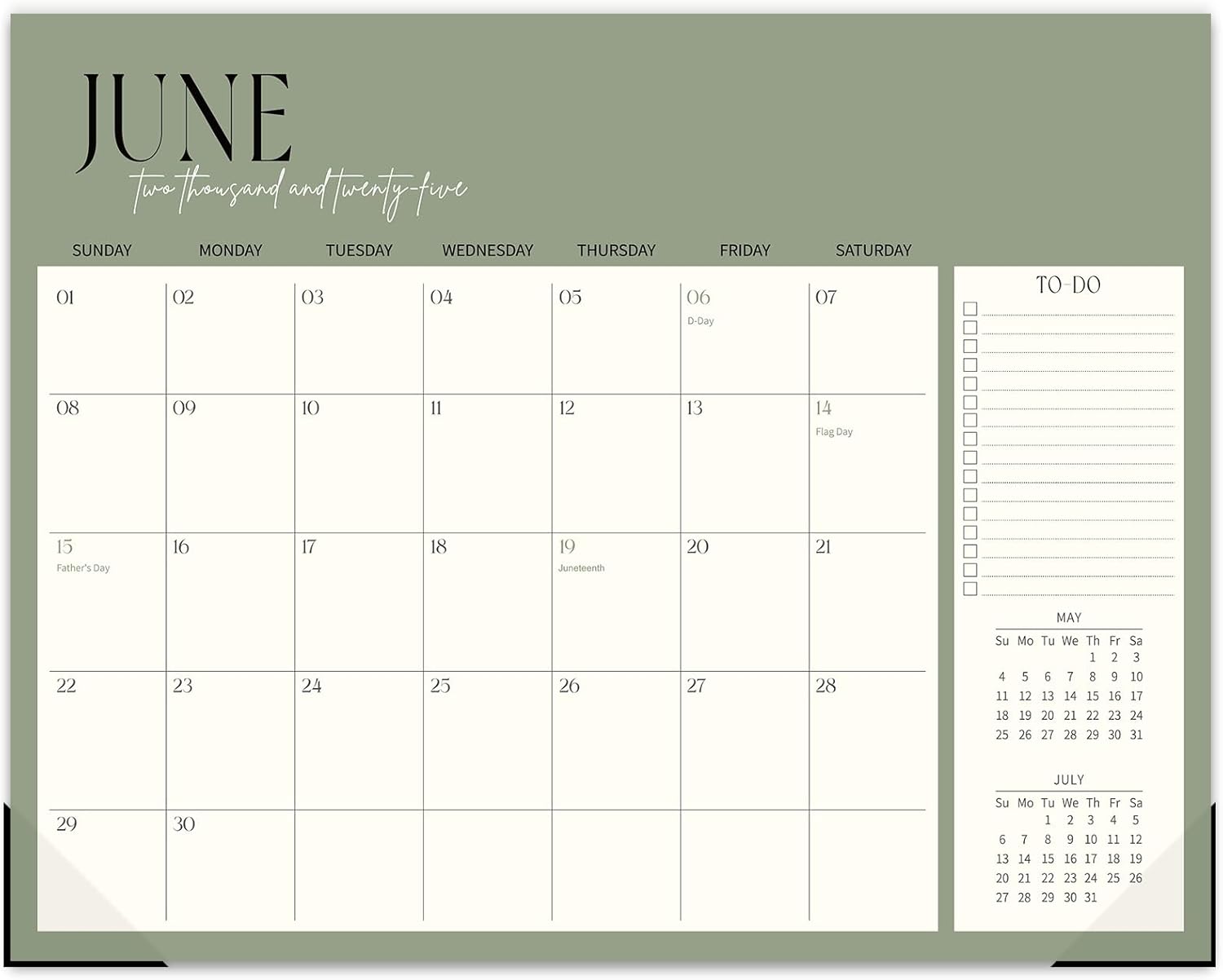 GuassLee 2025-2026 19-Month Desk Calendar, Monthly Planner for Organizing
